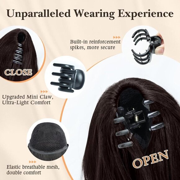 Dark Brown Ponytail Extension 18\